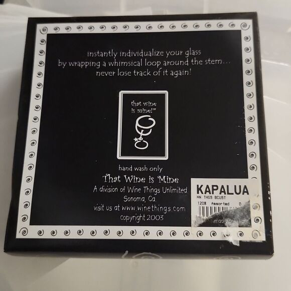 Kapalua Butterfly Logo That Wine is Mine Wine Charms NIB - Picture 2 of 4